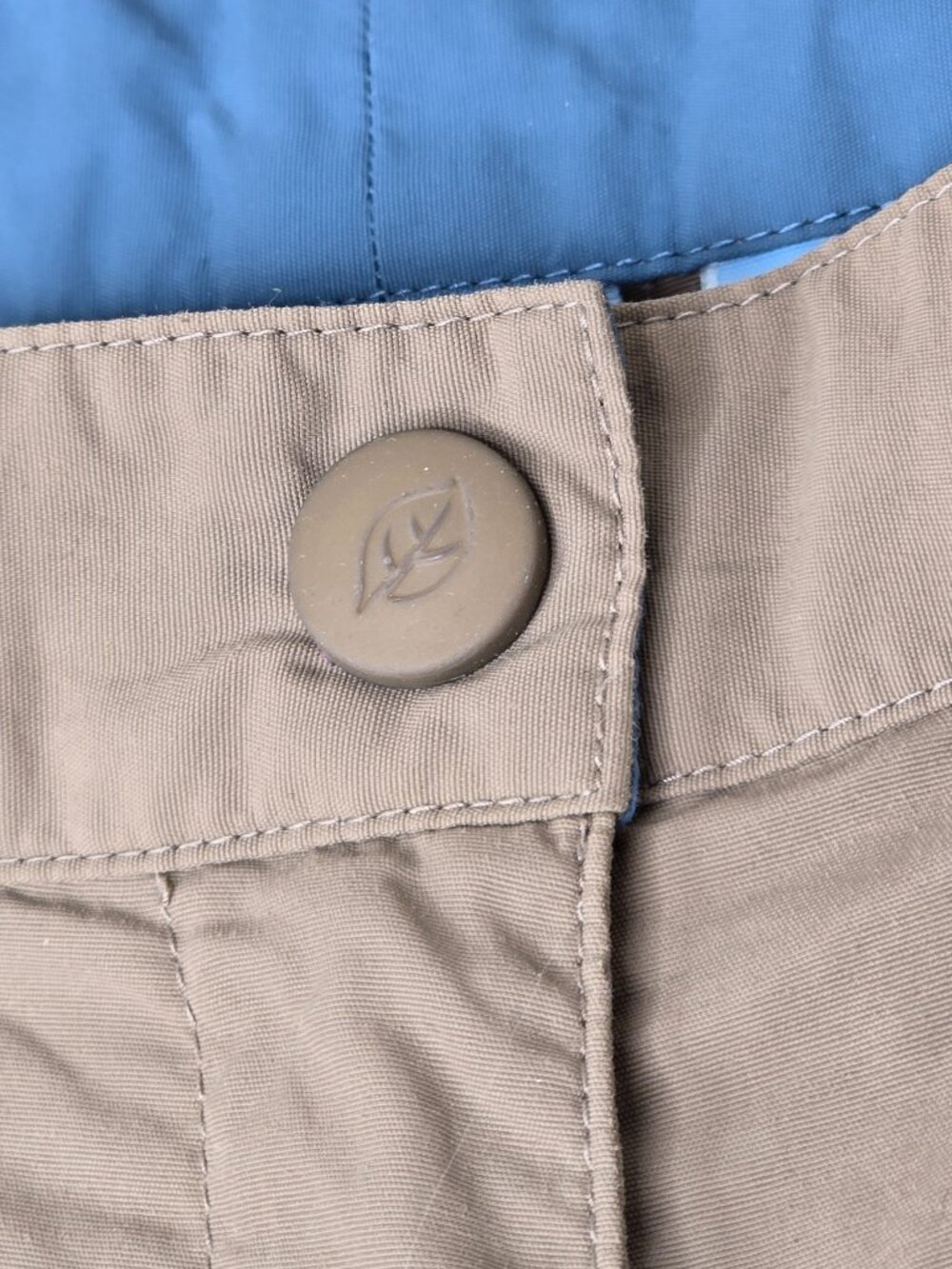 L.L. Bean Women's Supplex Nylon Hiking Capri Pants Tan Khaki Cinch Crop Sz 14 - Picture 4 of 9